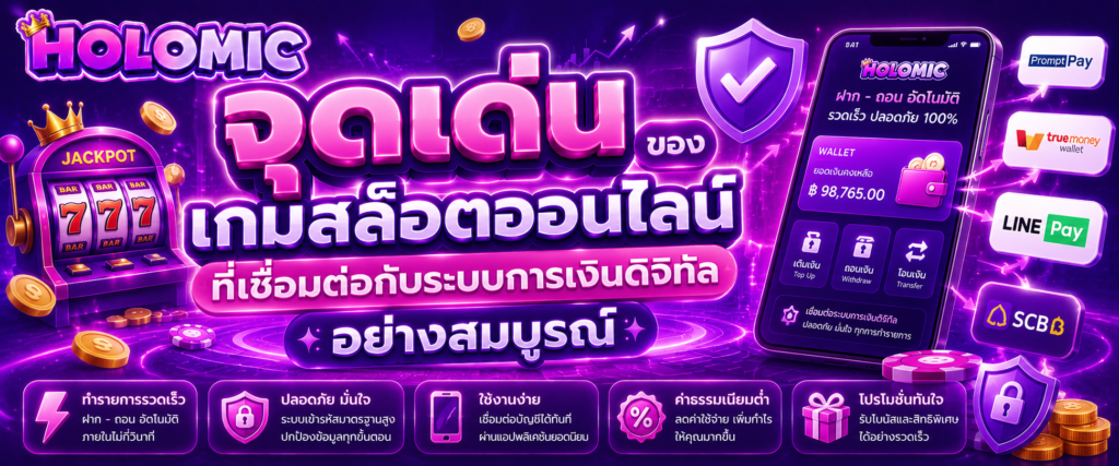 จุดเด่นของเกมสล็อตออนไลน์ที่เชื่อมต่อกับระบบการเงินดิจิทัลอย่างสมบูรณ์