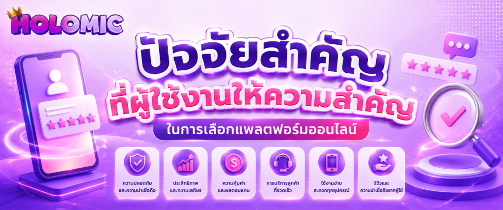 ปัจจัยสำคัญที่ผู้ใช้งานให้ความสำคัญในการเลือกแพลตฟอร์มออนไลน์