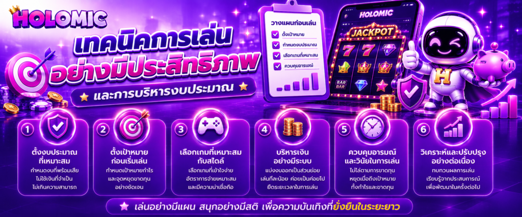 เทคนิคการเล่นอย่างมีประสิทธิภาพและการบริหารงบประมาณ